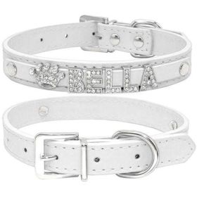Bling Rhinestone Puppy Dog Collars Personalized Small Dogs Chihuahua (size: l)